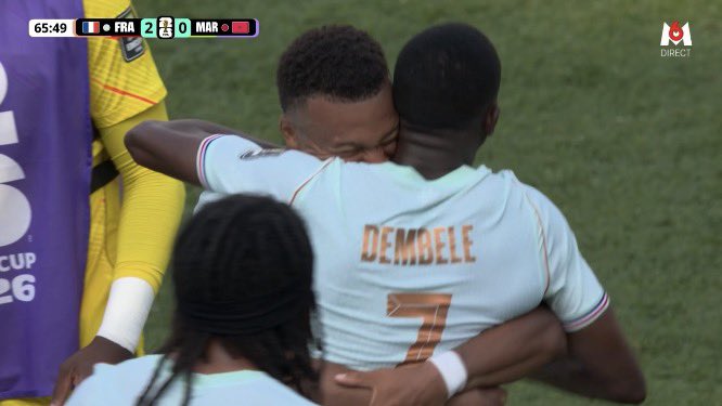 NassimMTL's tweet photo. L’amour entre Mbappé est Dembélé c’est vraiment 2 frères 
#MARFRA https://t.co/ZsuNZe9TQ5