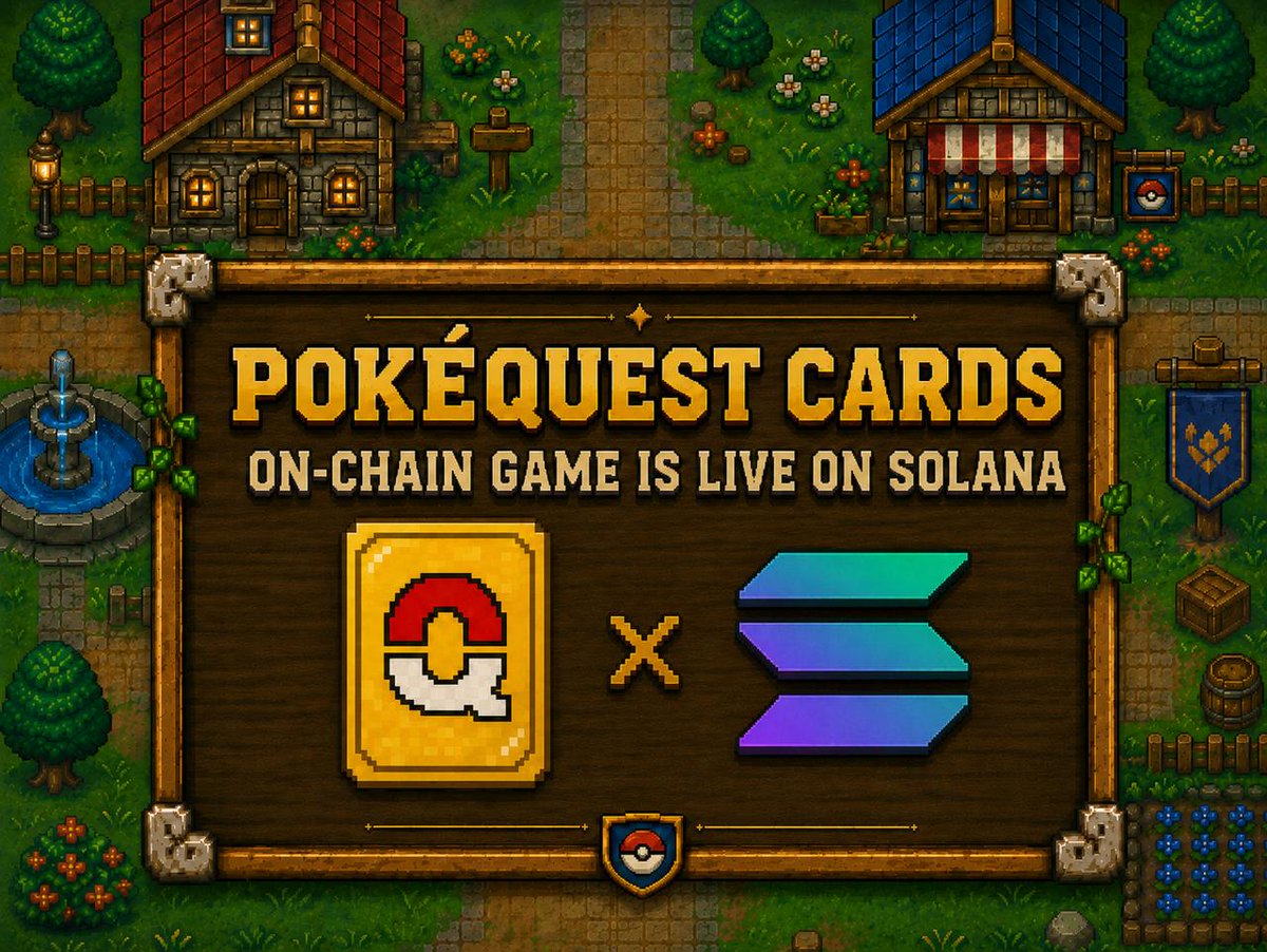 PokeCardsQuest's tweet photo. PokéCards Quest On-Chain game is live on @Solana. 🧵 

1/2
PokéQuest is now a fully on-chain game:

deposit $POKEQUEST, play with $CHIPS in the realm, and withdraw back to your wallet whenever you want. Enter the Realm, open the wallet panel under your coords, and tap Deposit to send $POKEQUEST to the game address, then paste your transaction signature or Solscan link to verify and get CHIPS credited instantly at a fixed 1:1 rate. When you’re ready to cash out, hit Withdraw, enter your amount and Solana wallet, and your CHIPS are swapped back to $POKEQUEST on-chain platform covers the network fee. No middlemen, no fake balances: every deposit and withdrawal is verified on Solana.

Demo video Below