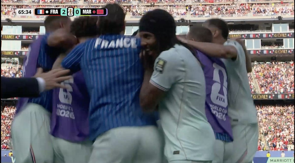 OAruho's tweet photo. GOOOOOOOOOOOOOAAAAAAAAAAAAAAAAALLLLLLLLLLLLLLL!!! ⚽🔥

🚩 Live: 🇫🇷 2-0 🇲🇦 
⚽️ Goal: Dembele (66’)

#Worldcup2026 | #FRAMAR https://t.co/Nbou9zZvQR