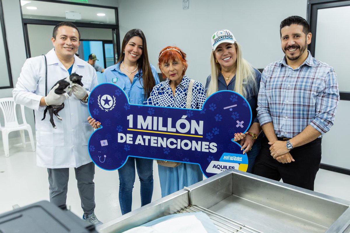 alcaldiagye's tweet photo. 🐾🩵 Un millón de atenciones que reflejan un compromiso con el bienestar animal.

ProAnimal alcanzó el millón de servicios veterinarios gratuitos en Guayaquil. Este importante hito tuvo como protagonista a Peluche, un cachorro rescatado de las calles que hoy recibe la atención que necesita para crecer sano y con una nueva oportunidad de vida. ✨