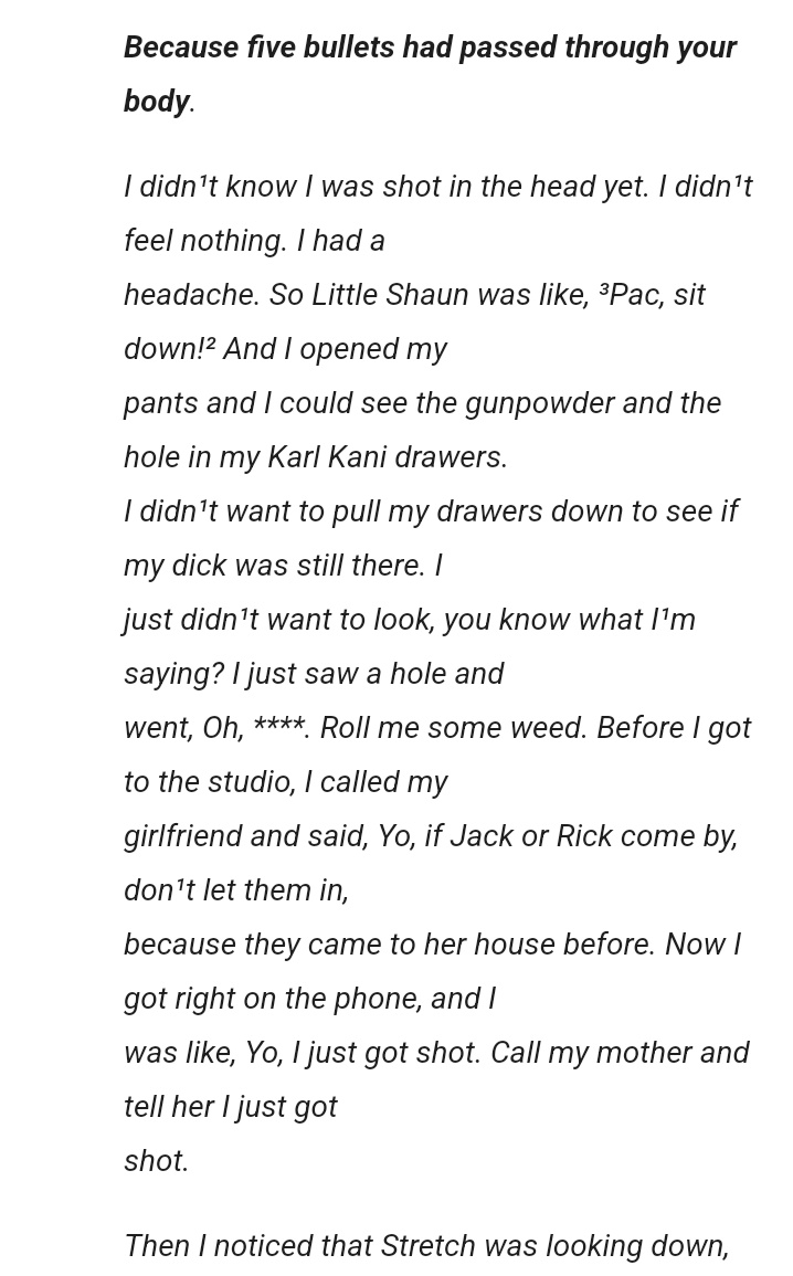 Malkur_Negus's tweet photo. The fire imagery and motif Makaveli used in "Smile" is brilliant.

"Backstabbed and bleedin'
Crooked thoughts laced with weed, learnin'
Duckin' stray shots, bullets be hot, they burnin'
Inhale the sherm smoke, visualize the flames
Will I be smothered by my own pain?"

He used the words "weed," "hot," "burnin'," "sherm," "smoke," "smothered," and "flames" because they're all connected to fire.

Obviously, weed is related to fire because that's what's needed to light the blunt or papers it's rolled in. Fire is obviously hot, and it burns. A sherm blunt, joint, or cigarette needs to be lit by fire to smoke it. Fire is what causes smoke. Flame is, of course, the glowing gaseous part of a fire, and it can be smothered; the smoke created by fires can also smother people, and the smoke from sherm can smother your lungs. Sherm smoke can also cause physical pain to the lungs.  When he says, "will I be smothered by my own pain," he's metaphorically comparing his pain to smoke from fire, and it's no coincidence that he said this right after talking about inhaling sherm smoke. The two lines are adjacent by design.

When he says to "visualize the flames," he's not only saying that's what he himself visualizes, he's also telling the listeners and readers to visualize the flames as well. He's referring to the flame at the tip of a sherm blunt, cigarette, or joint, but he's also referring to the flames in the biblical lake of fire and the figurative flames on earth, hence hell on earth. The word inhale is being used as a homophone here.

When he says, "bullets be hot, they burning, inhale the sherm smoke..." he's saying that the hot bullets are burning people "in hell," referring to hell on Earth. This is also a play on the "burn in hell" phrase.  He also segues into mentioning that he literally inhales sherm smoke. The transition is seamless because he wrote it in a way that made two different things occur simultaneously. This was all by design. He had been shot before, so he knew from first-hand experience how badly bullets burned. 

Sidenote: He's not saying that he was stabbed in the back with a knife literally, but he used the word "bleedin'" because people bleed when they literally get stabbed in the back, and he was actually backstabbed and shot in real life. He also smoked a blunt at the scene of the shooting at Quad Studios; he's referring to the crooked thoughts laced with weed that were in his mind in that very moment. Some say experience is the best teacher, and Pac certainly learned some things from that experience. Hence, his use of the word "learning." It's also general, and not just pertaining to what I just previously mentioned. Long live the greatest poet and lyricist to ever exist.