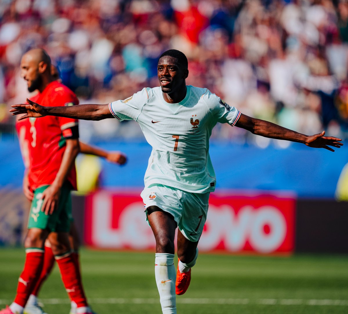 equipedefrance's tweet photo. OUSMAAAAAAAAAAANE 🤗

🇫🇷2-0🇲🇦 I #FRAMAR I #FIFAWorldCup https://t.co/TdPV2KobfI