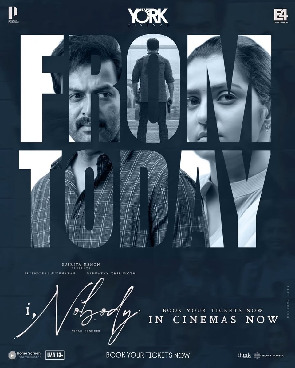 yorkcinemas's tweet photo. Ultimate Suspense thriller 'i,Nobody' 
In theatres today

Canada Release by @york_cinemas 

Book your tickets 🎫 now 

#prithvirajsukumaran #malayalamcinema #action #familydrama #explore https://t.co/BKVnwAazhg