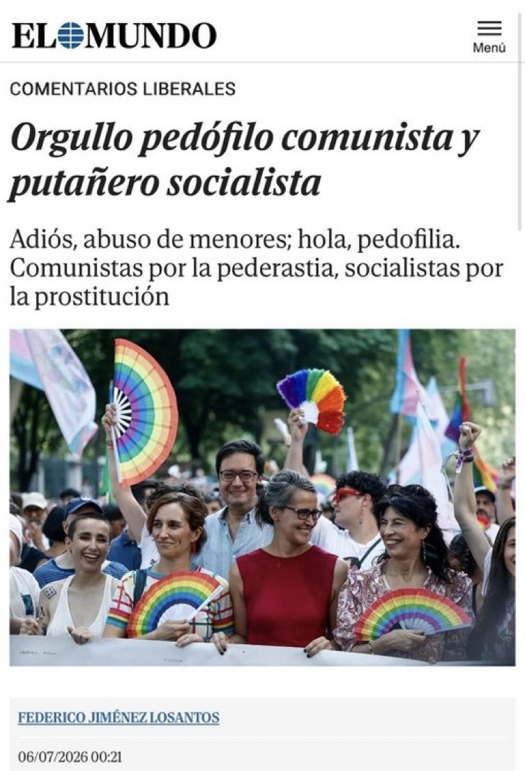 olympeabogados's tweet photo. ❗️Desde Olympe os anunciamos que, a iniciativa propia, vamos a denunciar al director de ‘El Mundo’, al propio ‘El Mundo’ y al periodista trasnochado que lo firma ante la fiscalía de delitos de odio

Ante la inexplicable inacción del @IgualdadGob @LGTBIGob, toca mover ficha https://t.co/eYq2Drekd3