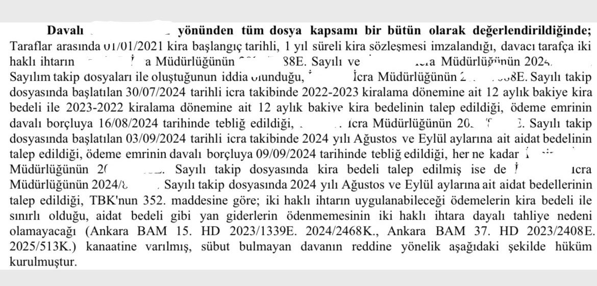 damlaasshh's tweet photo. @yankibuyuksezer Müvekkil aleyhine açılan TBK 352/2  nedeniyle tahliye talepli davada yerel mahkeme kararı ve istinaftan ilamı 🙏🏻 https://t.co/Vt5BdBwINh