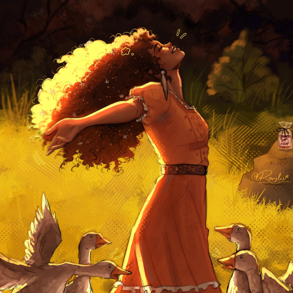 Revslie's tweet photo. ☀️ “She can‘t stand for anything to be confined. Especially wild things, which, of course, she is.” 
doodle except i got a bit carried away

#sotr #sunriseonthereaping #TheHungerGames #thg #lenoredove #haydove https://t.co/9ADGbvqclu