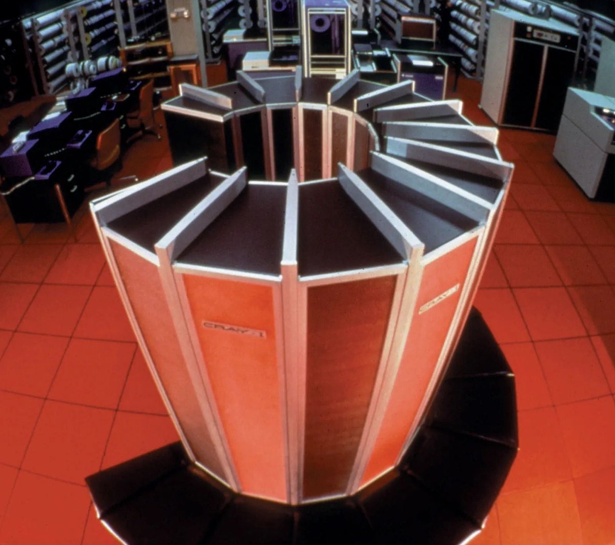 RetroTechDreams's tweet photo. The Cray-1 (1975). These machines were priced between $5-8 million and custom orders. You could order them in any color. https://t.co/ShWLjHCUMG
