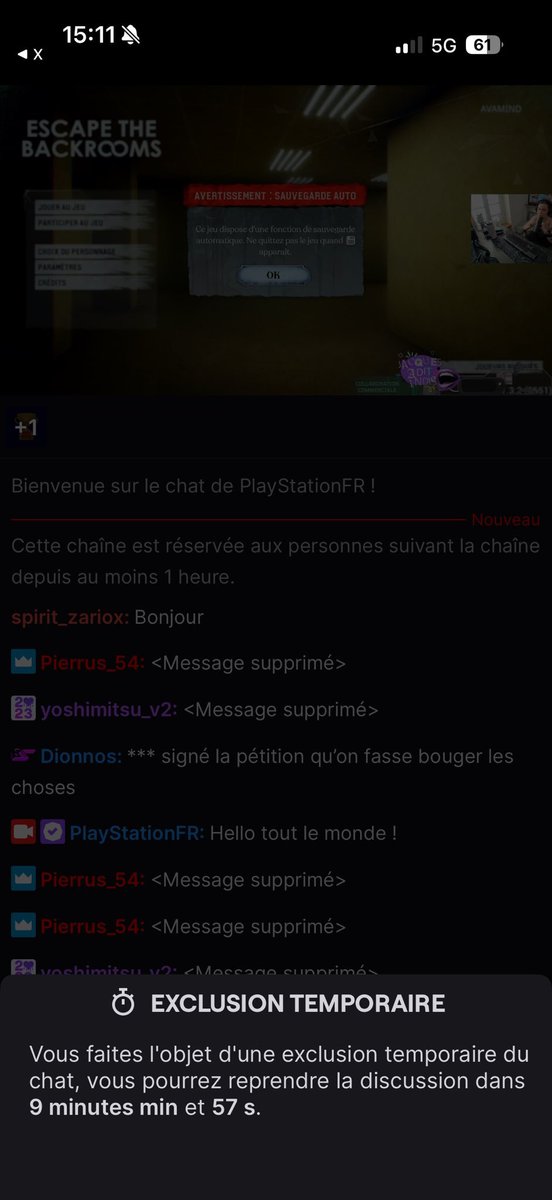 NotiPlay_'s tweet photo. El usuario Pierre54v reporta que, durante un directo de PlayStation Francia, varios usuarios comenzaron a comentar sobre la situación del formato físico.

Los moderadores borraron esos mensajes y suspendieron temporalmente la posibilidad de comentar a los usuarios que los publicaron.