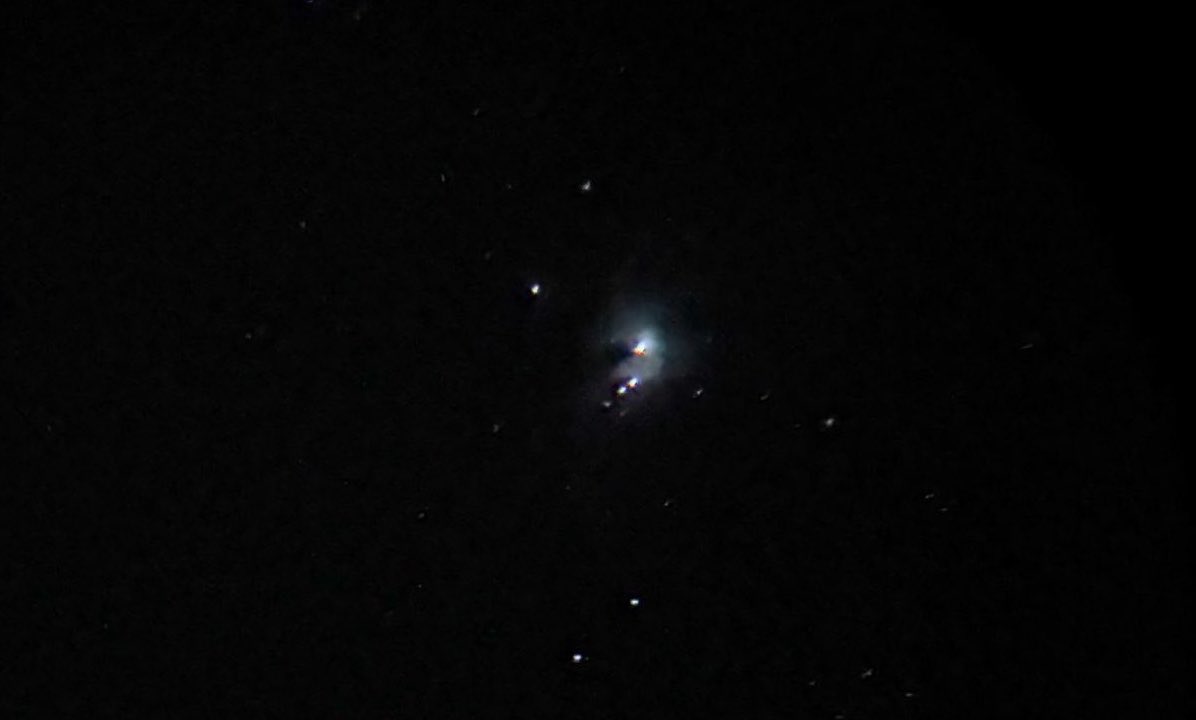 sage_astr's tweet photo. the orion nebula and pleiades through a beginner telescope https://t.co/WnHvMHr3lA