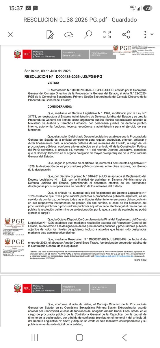 AmadoEnco's tweet photo. Vaya Procuradora General, asi responde a los procuradores que nos atrevemos a cuestionar su pésima gestión. Espero que el gobierno entrante tome cartas en el asunto y reforme el sistema para concretar de una vez la tan ansiada autonomía funcional de los procuradores públicos. https://t.co/QyyOUKr8Mt