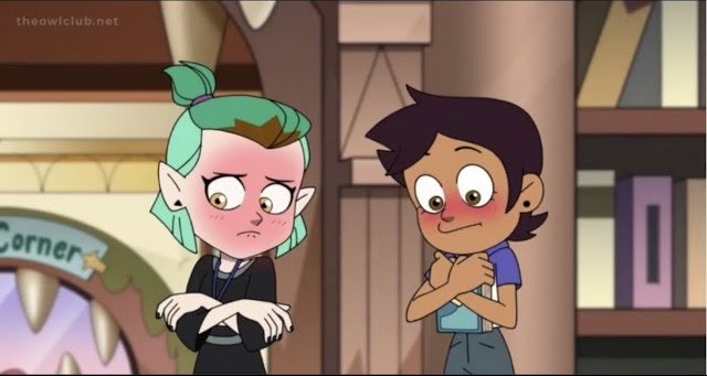 Pr0fessorB1ble_'s tweet photo. This episode changed LIVES. You all have NO idea how much Luz blushing when she first saw Amity with her hair down. It was one thing when she blushed at Amity saving her all heroic and everything but to blush at just the SIGHT of her?? oh people DIED. https://t.co/mZNhaKG2C1