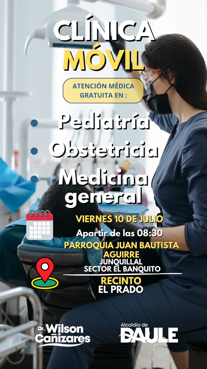 AlcaldiadeDaule's tweet photo. ¡Las clínicas móviles llegan a tu sector!  Brindamos atención médica y veterinaria gratuita para cuidar la salud de las familias dauleñas y sus mascotas.  ¡Servicios gratuitos para tu bienestar. https://t.co/j4KEczpGek