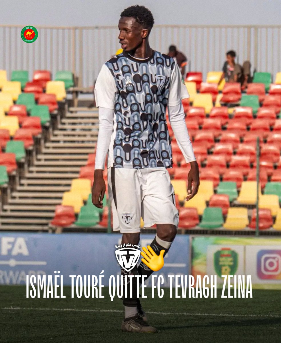 INFOSFOOTMAUR's tweet photo. 🚨 OFFICIEL ! Ismaël Touré 🇲🇷 quitte le FC Tevragh-Zeïna ! 👋

— L’arrière gauche Ismaël Touré quitte le FC Tevragh-Zeïna après 5 saisons avec les Galactiques, au cours desquelles il a disputé 106 rencontres. https://t.co/1cO1ZYgTbp