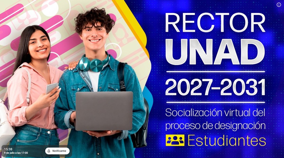 RedDocentesUNAD's tweet photo. 📣 La UNAD invita a los estudiantes a conectarse, en pocos minutos, al Debate Rectoral 2026 dirigido a estudiantes. 💙💛

🎥 Conéctate aquí:
 https://t.co/VdYVETimds
La participación estudiantil es fundamental para el presente y futuro de nuestra Universidad. ✨ https://t.co/sps9qhwWjT