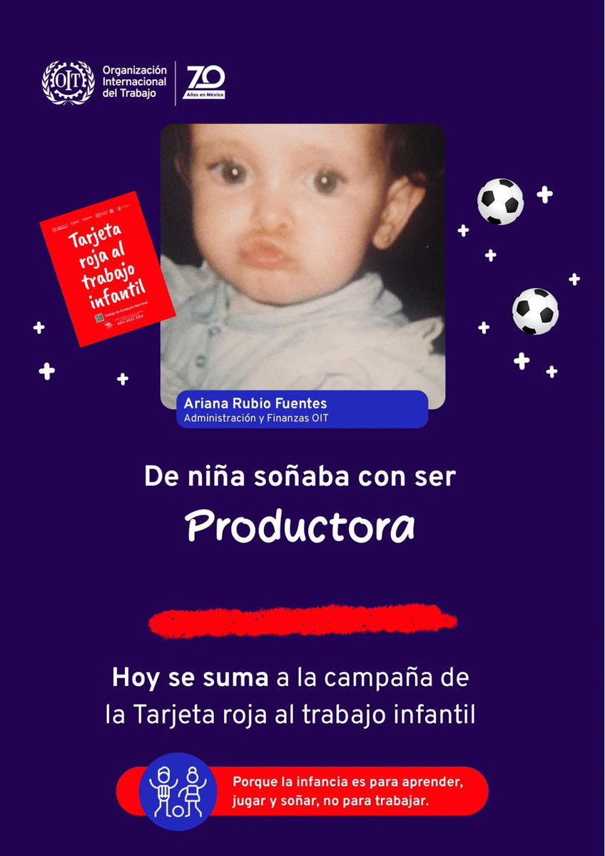 OITMexico's tweet photo. Todas las personas fuimos niñas o niños con sueños.

Ayudemos a que ninguna infancia tenga que cambiar sus sueños por el trabajo infantil. 

¡Súmate a la campaña de la #TarjetaRojaAlTrabajoInfantil!
#FinalTrabajoInfantil #EndChildLabour https://t.co/YSzjkE3W5n