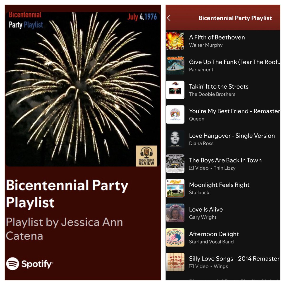 mmediareview's tweet photo. Thanks for streaming our #Bicentennial episode for #america250! Means so much taking the time to listen. Here’s the #spotifyplaylist: https://t.co/jw7mdqlbIx, #parliamentfunkadelic at Sunday’s #EssenceFestival, and the album when #taylorhicks covered “Takin’ It to the Streets”. https://t.co/p1uYj3sLxP