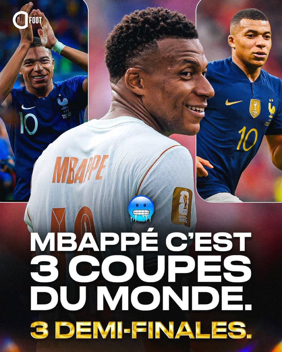 football_li5's tweet photo. 😱😱😱😱😱😱😱😱😱😱😱😱

كيليان مبابي شارك في (3) مونديالات..

✅ وصل إلى النهائي 2018
✅ وصل إلى النهائي 2022
✅ وصل إلى نصف النهائي 2026 https://t.co/kYOyY6xb2Z