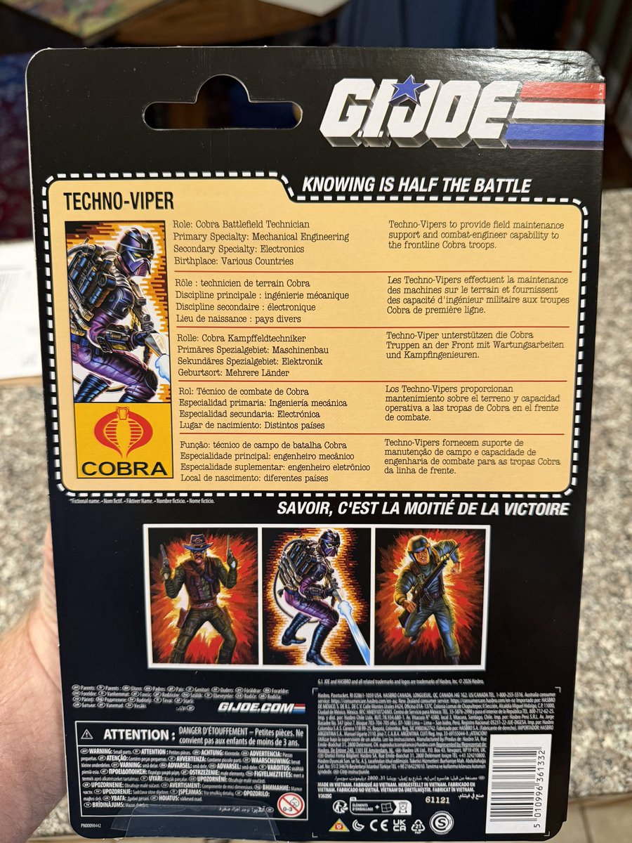 Toyhuntersholl2's tweet photo. G.I. Joe Classified Retro Card Techno-Viper arrives from Amazon!
There are 3 in this wave and apparently Amazon is just shipping them out randomly. Says Wild Bill will be here next week!
#gijoeclassified #gijoe #retro #cobra #TechnoViper https://t.co/rwNqIwj00i