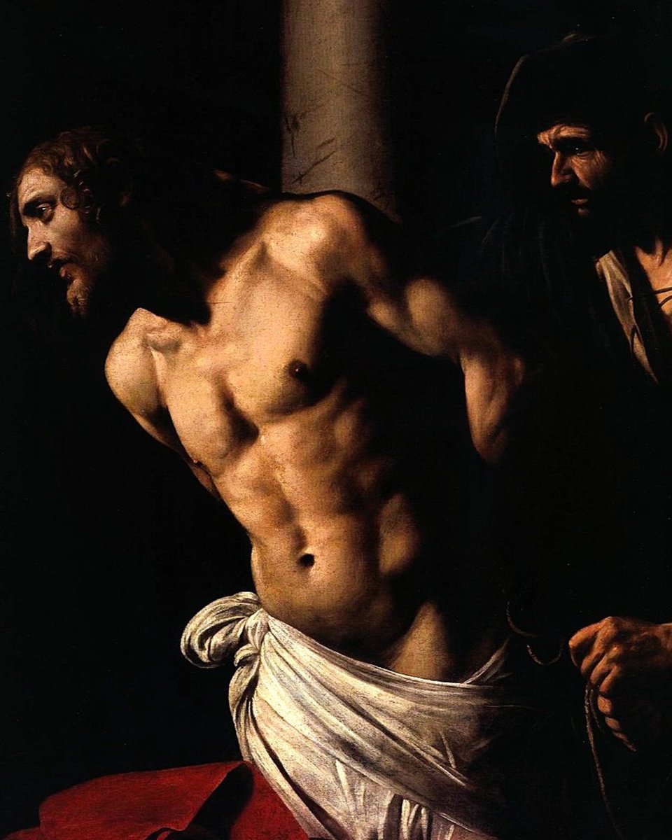 AlexandraSoro's tweet photo. "Christ at the Column" / "The Flagellation of Christ"                                                                               
(ca. 1607)                                                      
By Michelangelo Merisi da Caravaggio. 🖌️🌹
(1571–1610) 
Italian Baroque painter. https://t.co/Kgr09XfbPV