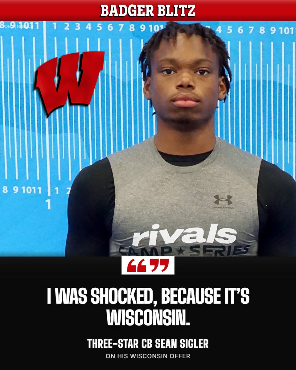 Evan_Flood's tweet photo. Wisconsin went down to Alabama to offer three-star cornerback Sean Sigler, who hopes to visit Madison this fall.
https://t.co/pE194Ty3bM (On3+) #Badgers
@SeanCSigler https://t.co/Q0qvPGTOaQ