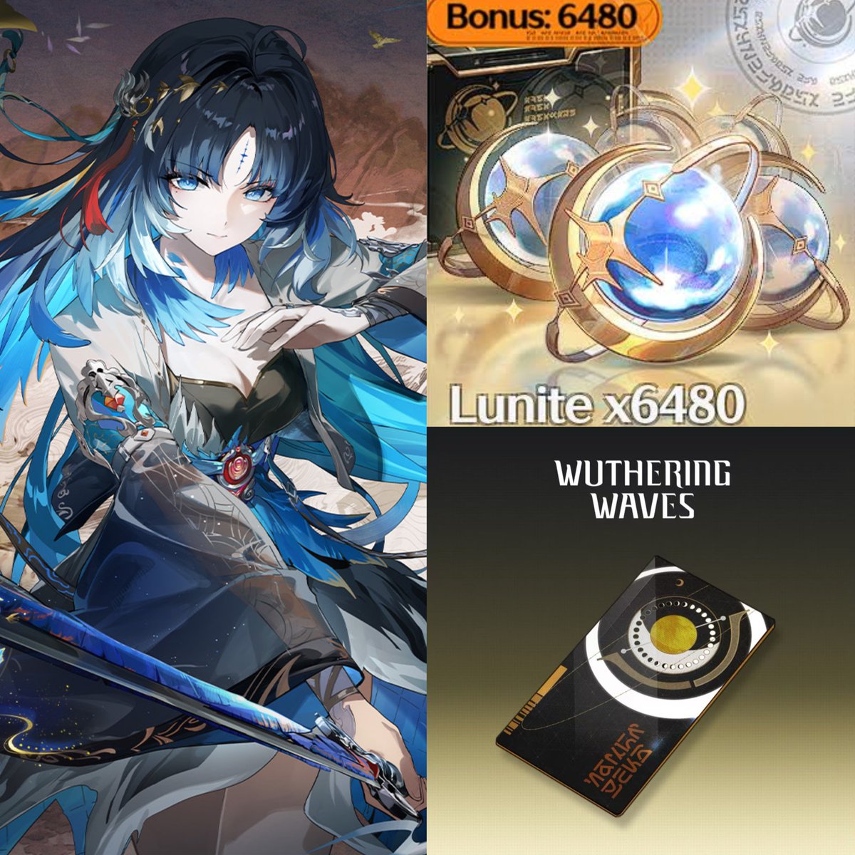 WuWa_Verse1's tweet photo. 6480 LUNITES &amp; x10 LUNITE SUBSCRIPTION GIVEAWAY! 

• Follow me &amp; @Rampage_Agency
• Like &amp; RT this post
• Tag a friend 

+5 Lunite Subscriptions will be added if @Rampage_Agency reaches 3k followers! 

Ends next week. Good luck ♡ https://t.co/rLLKGIH7EZ