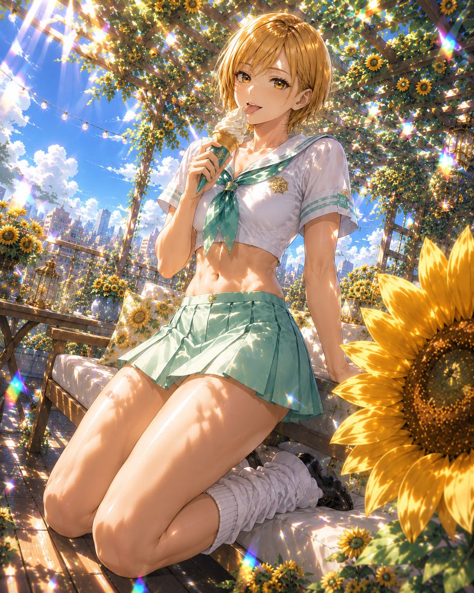 136_ggg's tweet photo. レイナさん　ありがとうございます✨✨
#金髪華金

🌻木漏れ日の下で、ちょっとひと休み✨
　笑顔も元気もチャージして、
　夏を思いっきり楽しもう！ https://t.co/xGINlvKZlg