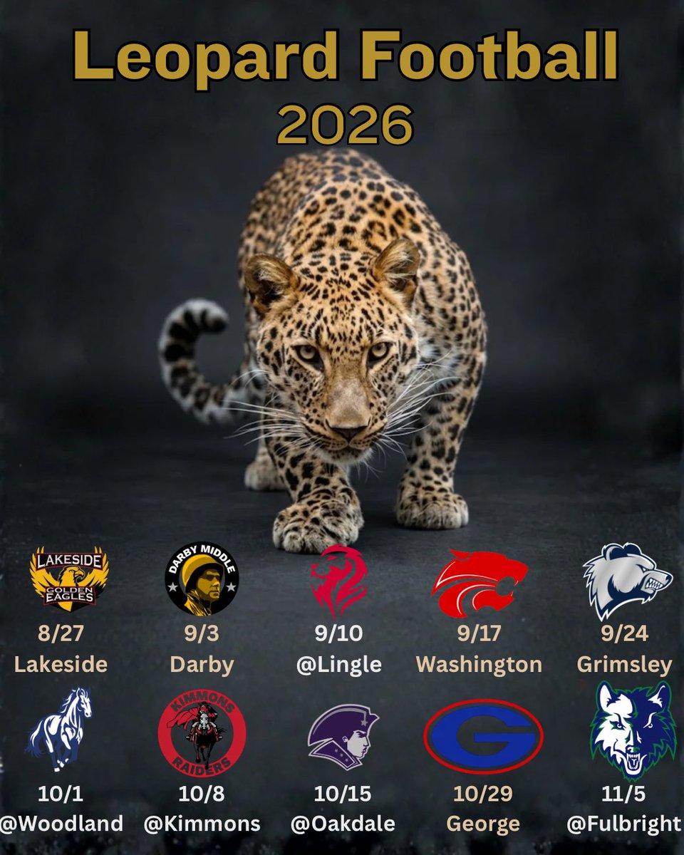 LeopardsFB's tweet photo. 7 weeks until Game Day!
#LeopardPRIDE https://t.co/8qRKf11MNo