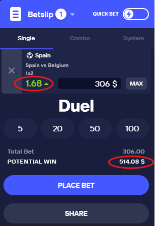 VISHESHMY1's tweet photo. @CageClips yo check duel same spain pick gives 514$. nice little extra on 306 stake https://t.co/YYLxyv2Qi2