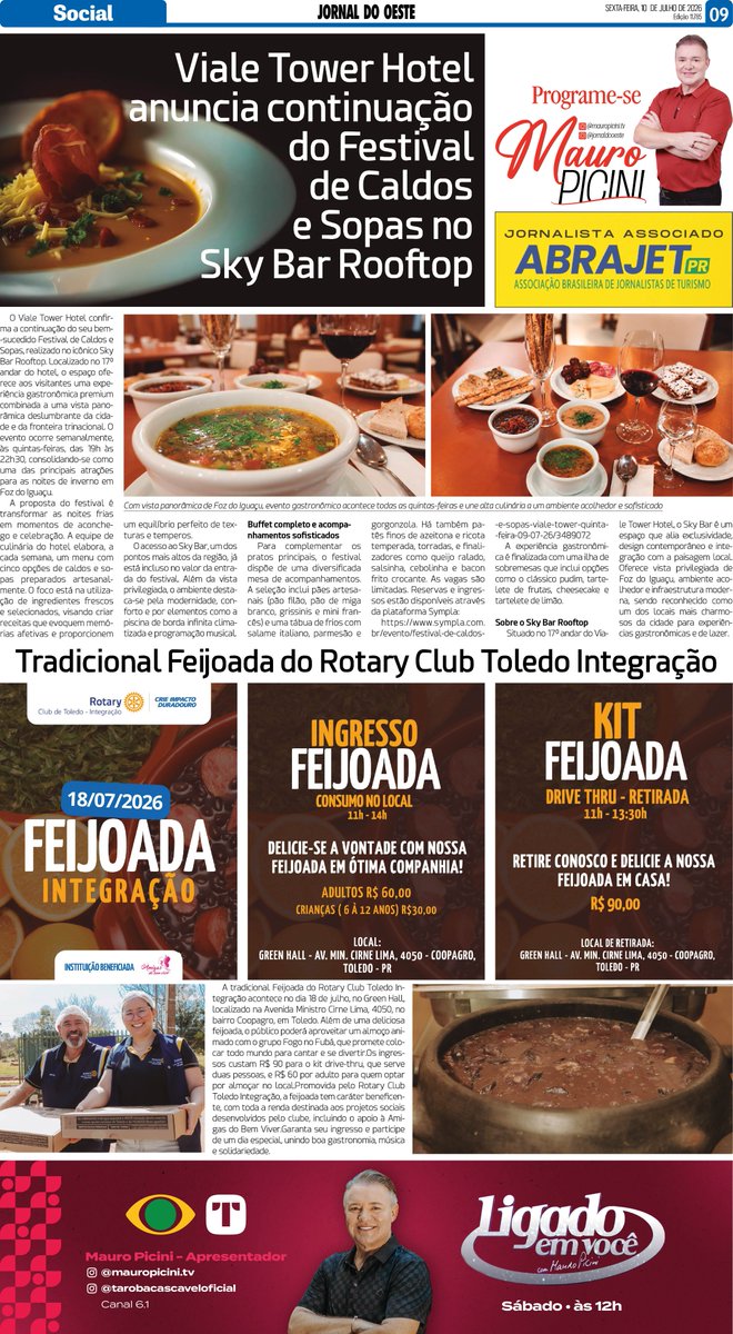 jornaldooeste's tweet photo. COLUNA SOCIAL MAURO PICINI - PROGRAME-SE - DESTA SEXTA-FEIRA, 10 DE JULHO
Mauro Picini
#colunasocial #jornaldooeste #mauropicini #toledo #ligadoemvoce #programese https://t.co/qjOLXpVwVl