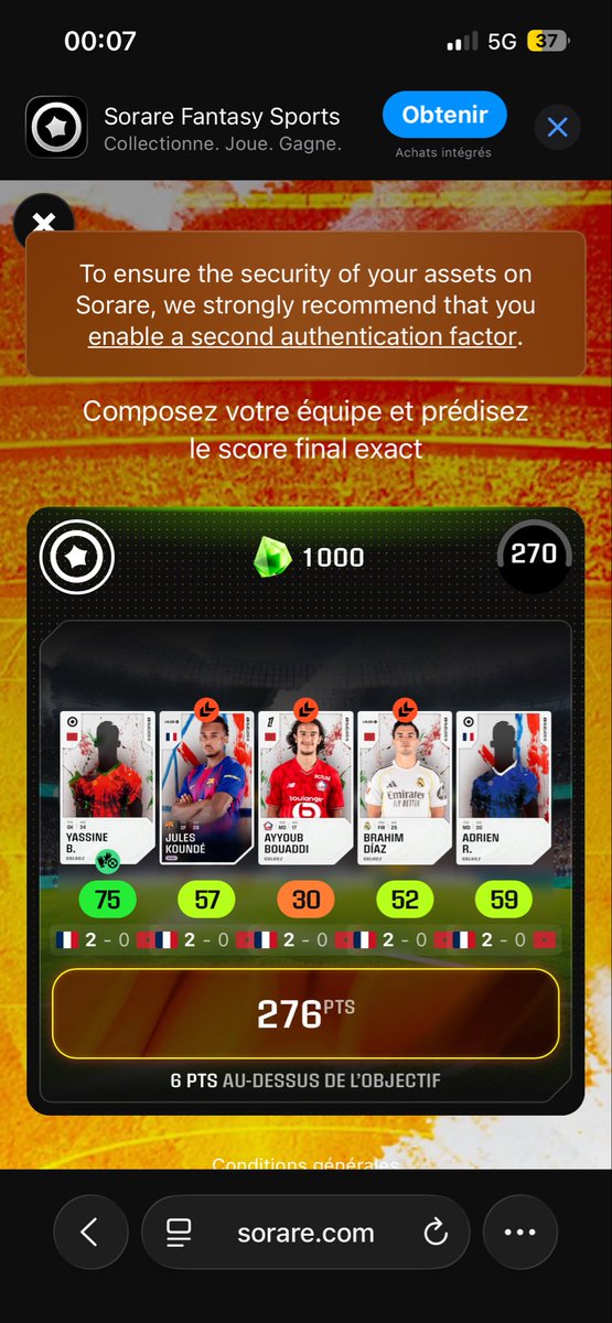 matheovdk's tweet photo. @Sorare À seulement 6 pts.. https://t.co/Kh7oydQfob