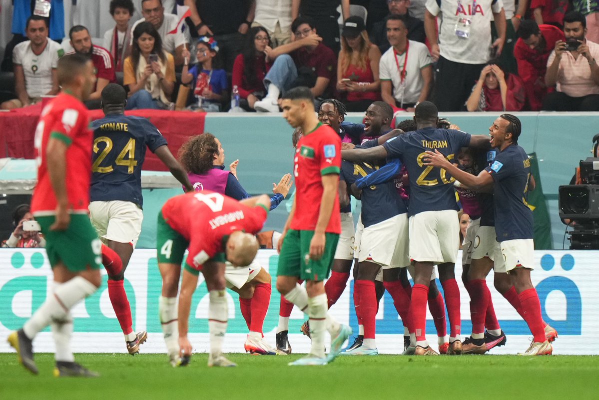 ActuFoot_'s tweet photo. Le Maroc 🇲🇦 a perdu deux matches lors de ses deux dernières Coupes du monde 🌎.

❌ Demi-finale vs France 🇫🇷 (2022)

❌ Quart de finale vs France 🇫🇷 (2026)

Bête noire. 😈 https://t.co/eVxpsdllMl