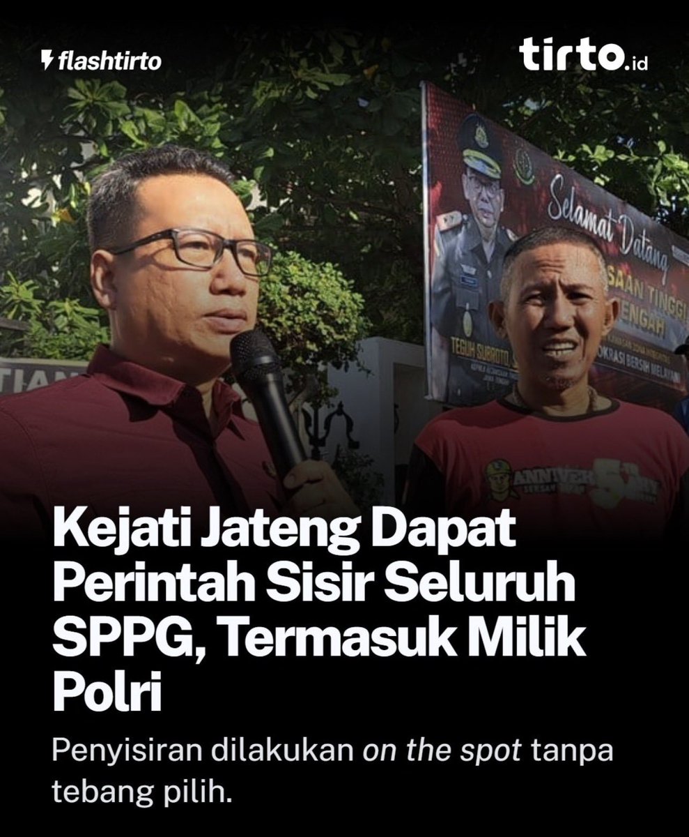 muchlis_ar's tweet photo. Berita panas terbaru: Polisi bongkar belasan titik terkait korupsi Jampidsus. Jampidsus ini jabatan bukan main2. Ini kek Kabareskrim di Polri. 

Di bawah Jampidsus ini lah kejaksaan kita berulang kali pamer tumpukan duit triliunan yang entah dari mana, dan dibangga-banggain Presiden. 

Lalu, daarrr. Jampidsus ini pula yang bongkar mega korupsi MBG yang melibatkan antara lain jenderal polisi. 

Ingat, Polri menguasai sedikitnya 1150 dapur MBG secara nasional. Itung aja duitnya.

Di Jateng ada edaran Polda menolak pemeriksaan jaksa terkait SPPG. 

Pelajaran apa yang bisa kita ambil dari carut marut wajah penegak hukum kita ini? 

Ikan busuk dari kepala. 

Kalo dah urusan duit, kagak ada yang bisa dipercaya.