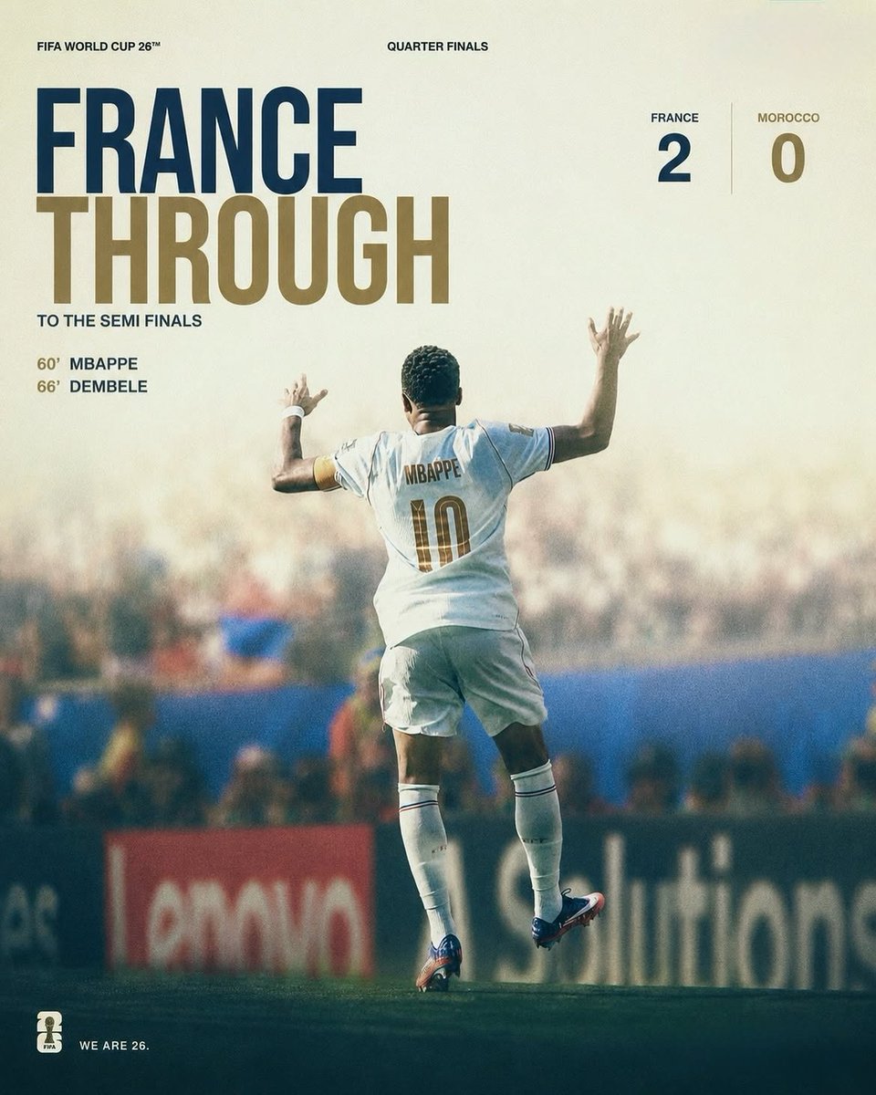 FIFAWC26Updates's tweet photo. 3 SEMI-FINAL IN A ROW FOR FRANCE 🏆🇫🇷 https://t.co/lYHkUp5V02