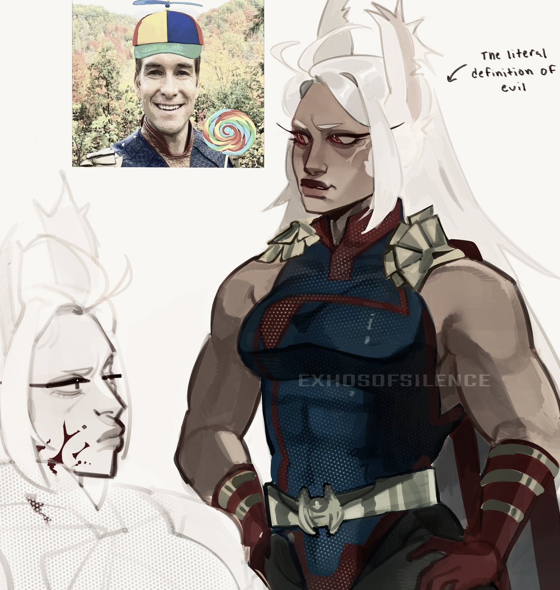 exhosofsilence's tweet photo. Forcing my interests together #homelander #mirko https://t.co/4rxDpWsHEP