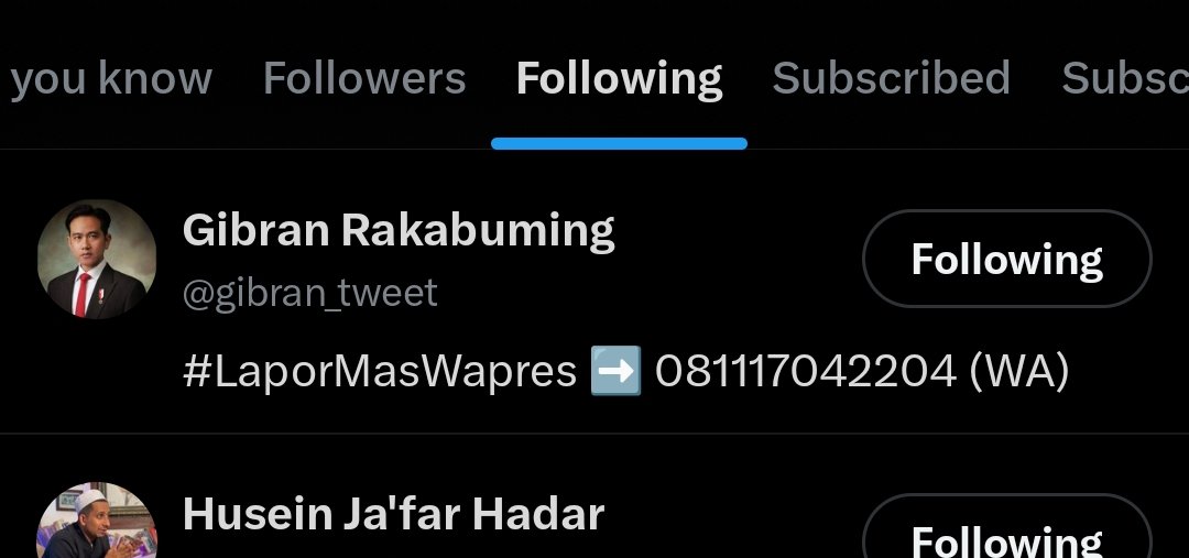 rdiy_'s tweet photo. Rupanya, saya pernah follow mas Gibran pada masanya. Unfollow, ah! https://t.co/vTiuBYeKCR