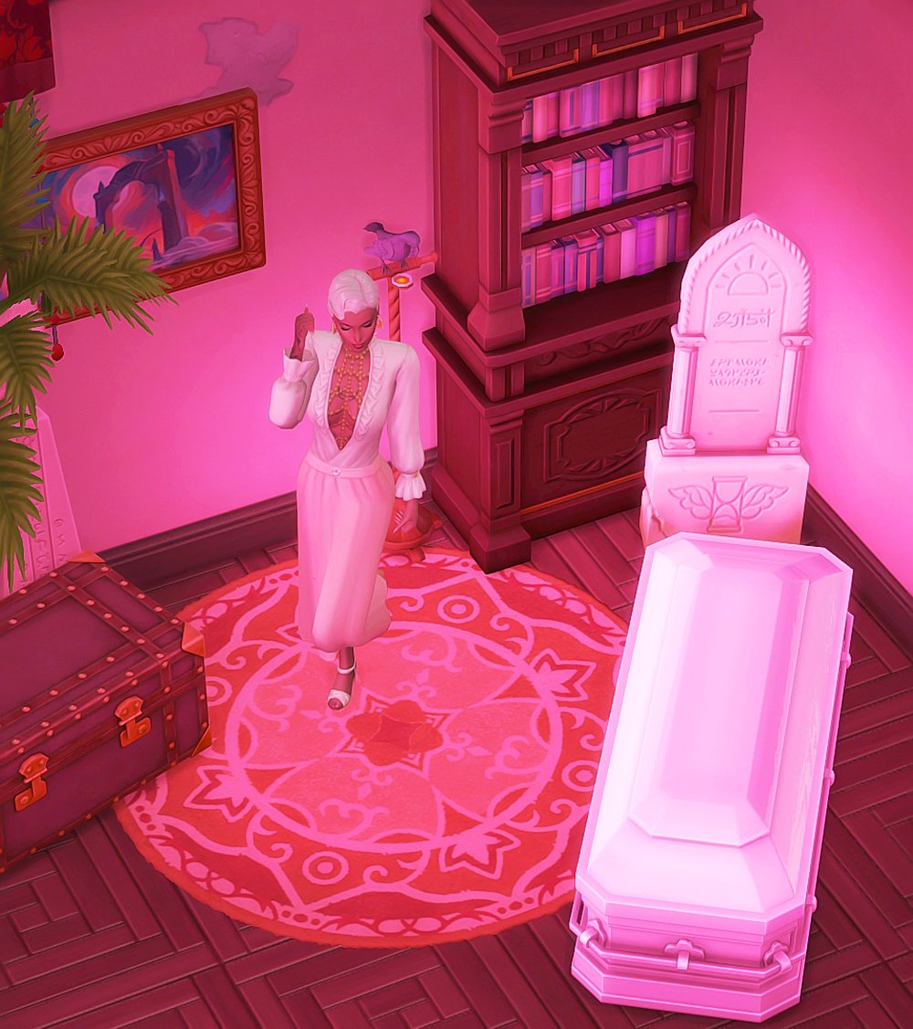 thatoneplumbob's tweet photo. Wanted to make a make-shift Spellcaster in
@TheSims to cheer me up! Wish the summer sale would have extended, forgot it ended today. 👀✨🔮 #TS4 #TheSims4 #RealmOfMagic #Vanilla https://t.co/whAUoGyi0y