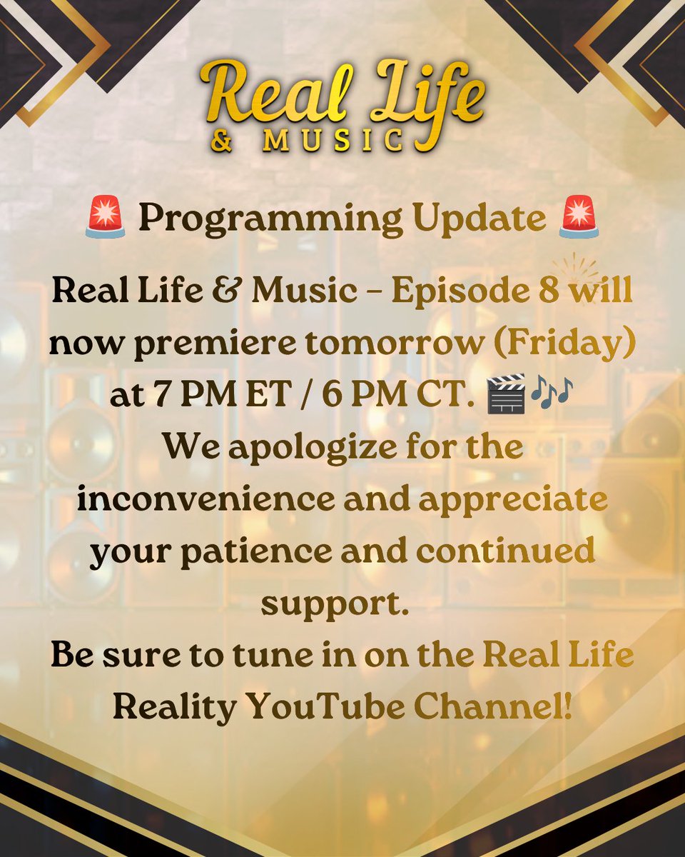 realliferealtv's tweet photo. ✨Episode 8 Will Drop Tomorrow Night!

#reallifeandmusic #episode8 #outnow #rlam #rlm https://t.co/hRdqpJvHWg