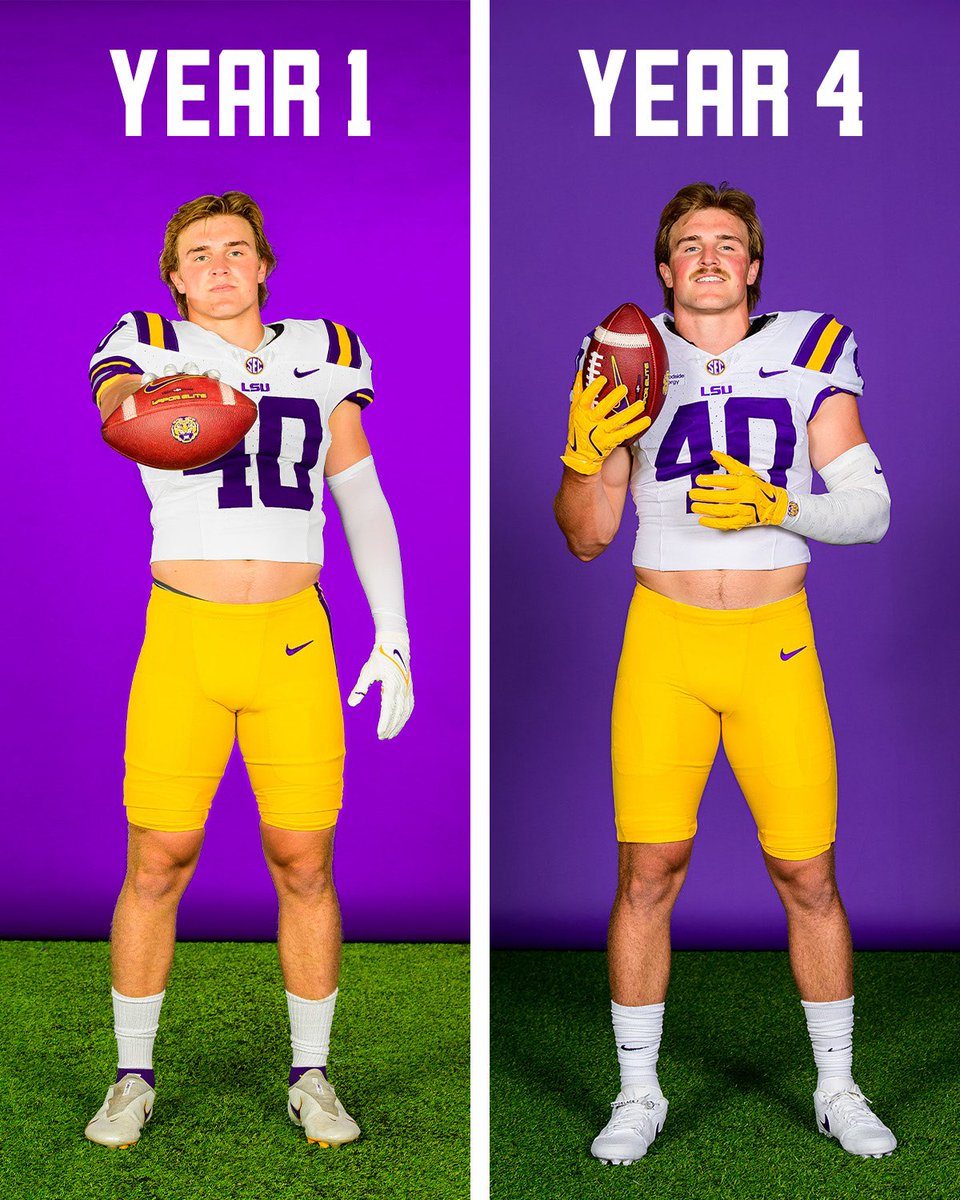 LSUfootball's tweet photo. Transformations over the years https://t.co/TiyRNjQUg7