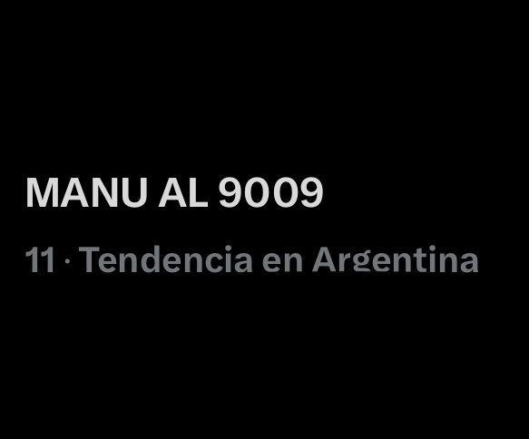 aarontsuarez's tweet photo. MANU AL 9009 es tendencia en Argentina sin siquiera ser foco por fandoms, si tan solo se animaran las unificaciones a votarlo, les aseguro que lo sacarían https://t.co/mN9i9Le02W