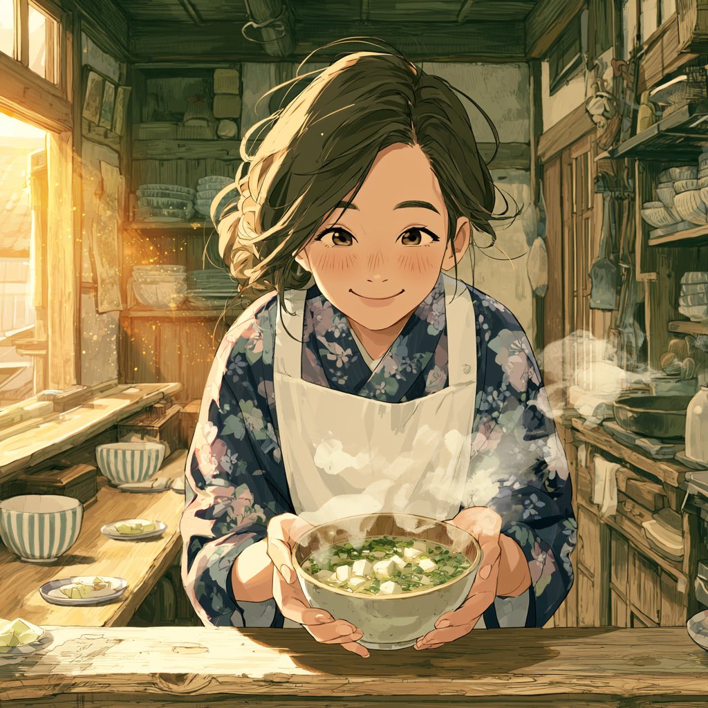 shiki_plan's tweet photo. Huh? Are you in a hurry?
At least stay and have some miso soup.

え？ 急ぐの？
味噌汁だけでも食べていきなって。
おはよう。 https://t.co/vdNL24uqz8