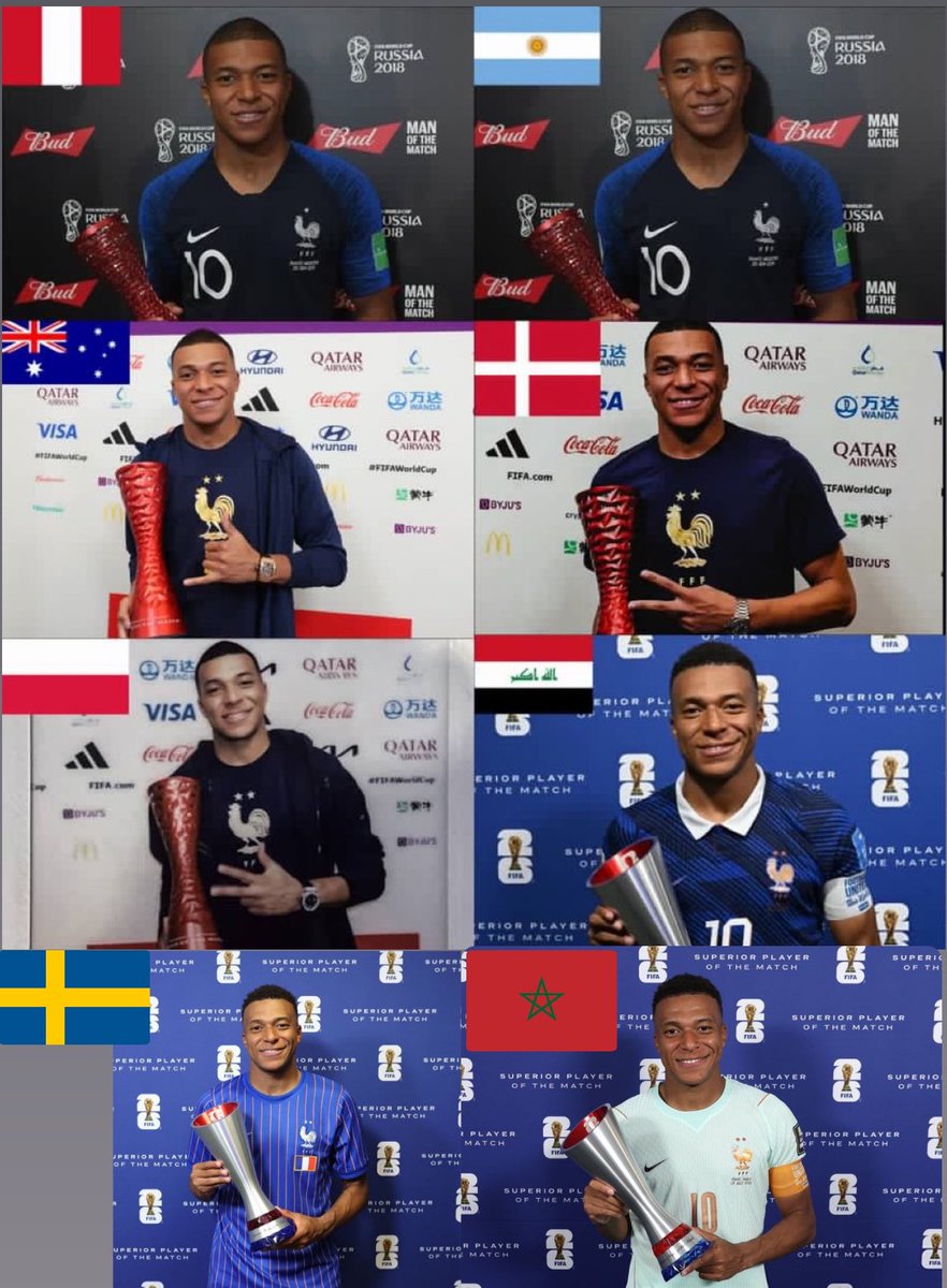 StatsKMbappe's tweet photo. 8ÈME TROPHÉE D’HOMME DU MATCH DE MBAPPÉ EN COUPE DU MONDE ! 🎖️🎖️🎖️🎖️🎖️🎖️🎖️🎖️ https://t.co/Du6X5G5Q0Y