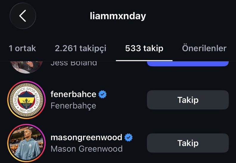 Fenerbilgi00's tweet photo. Mason Greenwood’un arkadaşı Fenerbahçe’yi takip etmeye başladı. https://t.co/SlWaf6rxWM