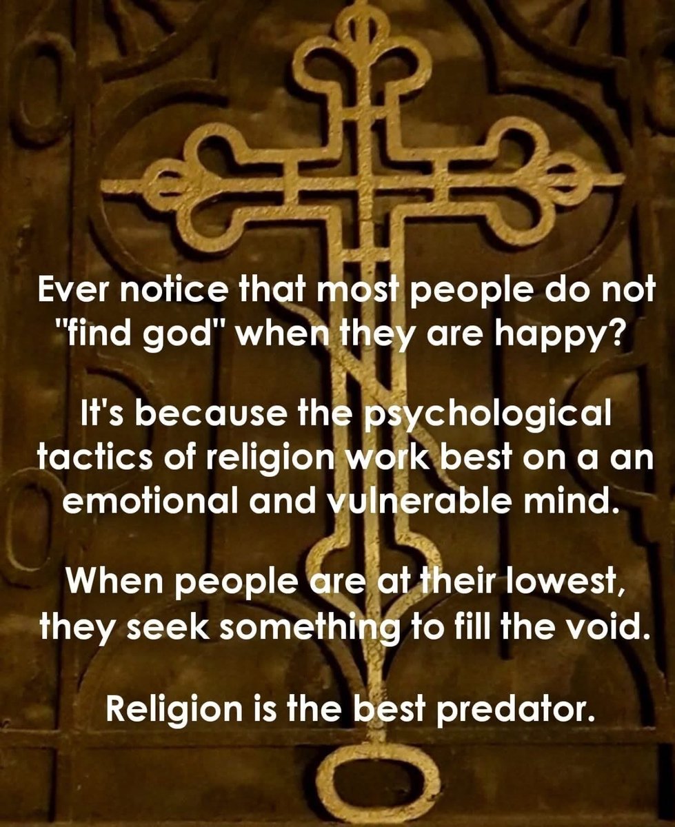 Maximumatheist's tweet photo. The needy make easy prey for the charlatans. https://t.co/b1Dtftqc1m
