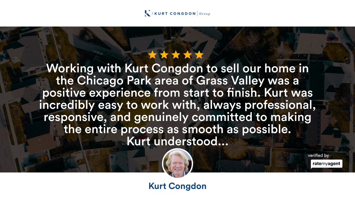 KurtCongdon's tweet photo. My latest RateMyAgent review in .

https://t.co/r7MB3TvlFQ

...
#ratemyagent #realestate #Coldwell_Banker_Grass_Roots_Realty #NevadaCounty #ColdwellBankerGrassRoots #NevadaCity #GrassValley #NevadaCountyRealEstate https://t.co/7klDhsb4gV