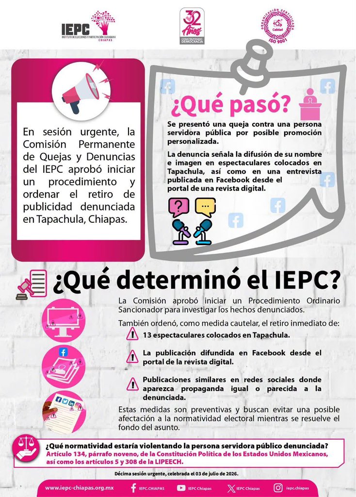 GabyCoutino's tweet photo. Iba bien. Pero algo pasó. El @IEPCChiapas en sesión extraordinaria inicia un proceso sancionador contra Viridiana Figueroa García, directora general del @cobachchiapas #COBACH por posible promoción personalizada. Contabilizan 13 espectaculares en #Tapachula y publicaciones en #RedesSociales
