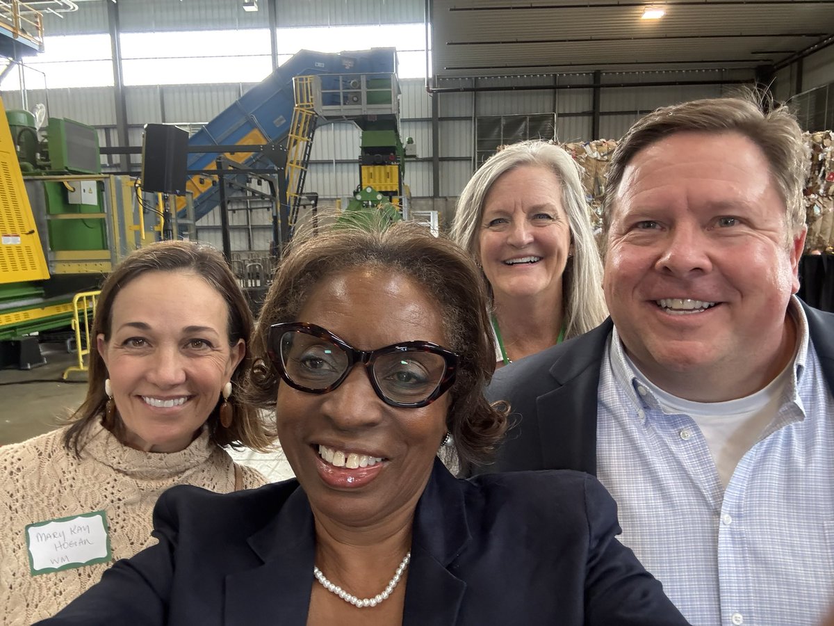 SenRhondaFields's tweet photo. Today, ran into @GovofCO Jared Polis at the WM @WasteManagement ribbon-cutting for the new Denver East Recycling Facility & Hauling Site in Aurora. This investment strengthens Colorado’s circular economy—keeping valuable materials in use through reducing, reusing, and recycling. It’s good for our environment, our economy, and the jobs of tomorrow. Proud to celebrate this milestone! #ArapahoeCounty