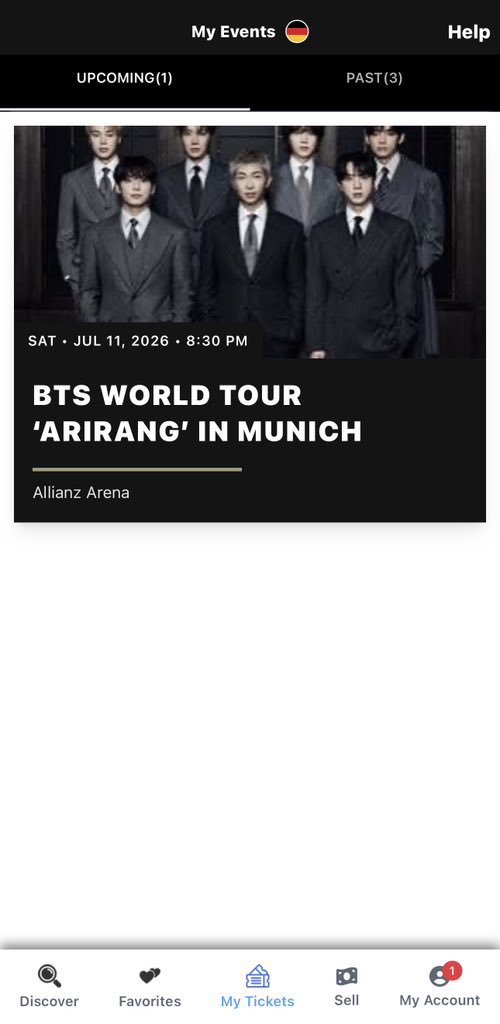 AriAnain1v's tweet photo. hii!! oomsf!! If anyone is interested in two BTS tickets on July 11 at Allianz Arena in Munich, pls send a dm and I’m willing to negotiate 

willing to show genuine proof of the tickets

- Will show you a screen recording down to the Ticketmaster app https://t.co/Vt4Z3ES36q