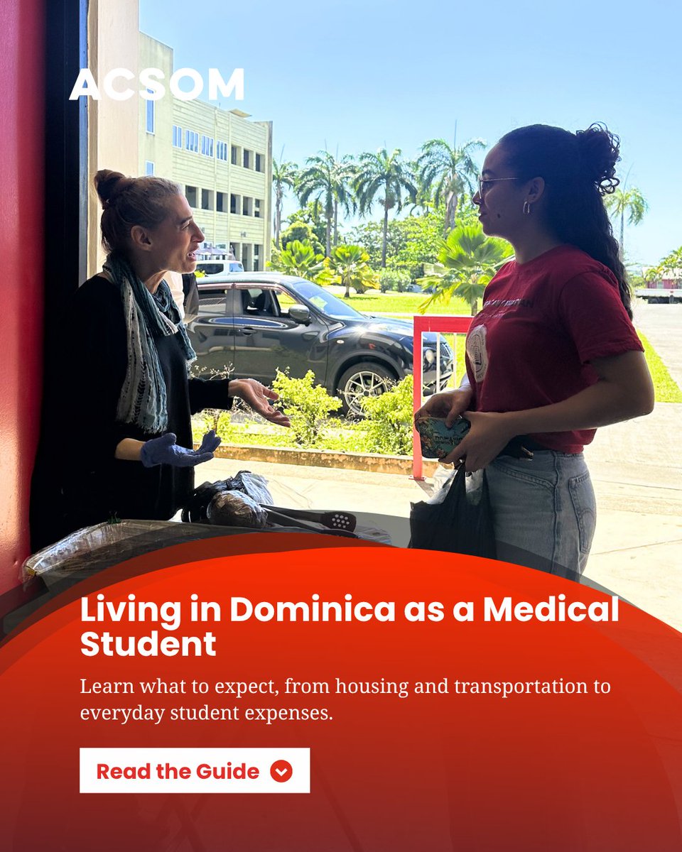 acsom_md's tweet photo. Planning to study medicine in Dominica? Learn what to expect, from housing and transportation to everyday student expenses. Read our latest guide in the link below.
#ACSOM #StudyInDominica #MedicalSchool https://t.co/Cwuy5IlCbA