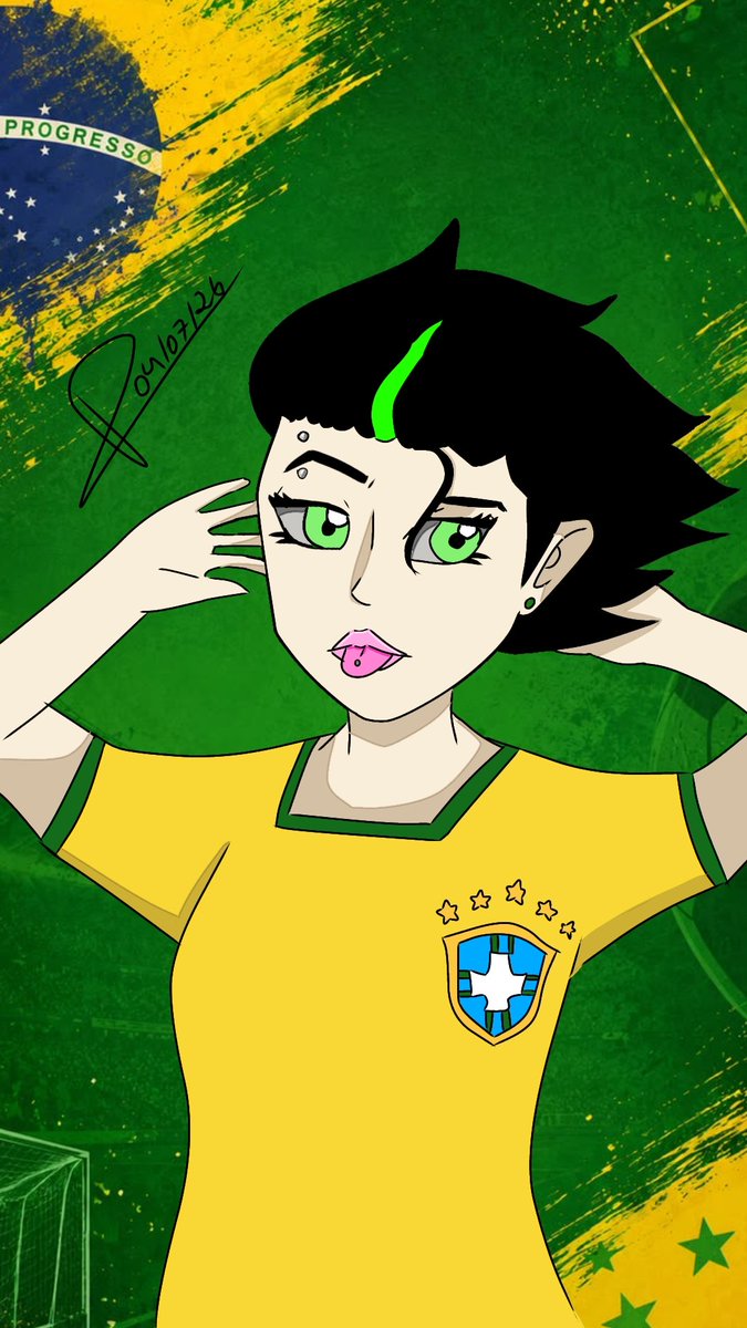 DaSilva82082's tweet photo. PPG X Seleção Brasileira 💚💛 
(Fiz antes do jogo do Brasil com a Noruega kkkkk) #artistsontwitter #illustration #artwork #digitalart #brazil https://t.co/ns1PGx83H3