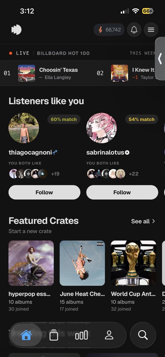 Celehstrial's tweet photo. You guys should try this music rating app called Echo! 

What I really like most about this app is the community here and I really like the honesty people give an album. It has its issues but I like how active and open the owner is with feedback we give him about the app. https://t.co/9hZfba8OT0